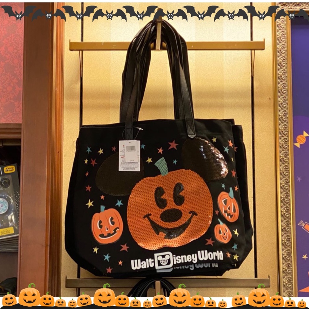Disney’s Sequined Mickey Pumpkin Halloween Tote